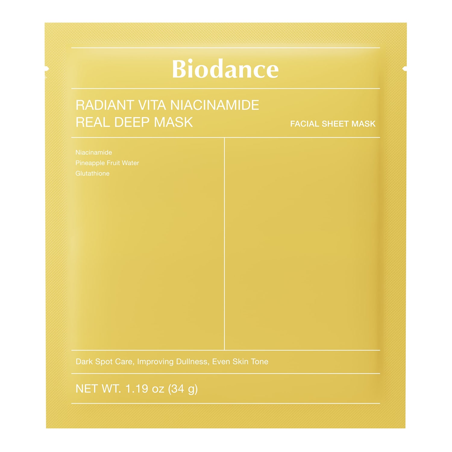 Biodance Radiant Vita Niacinamide Real Deep Sheet Mask 34g