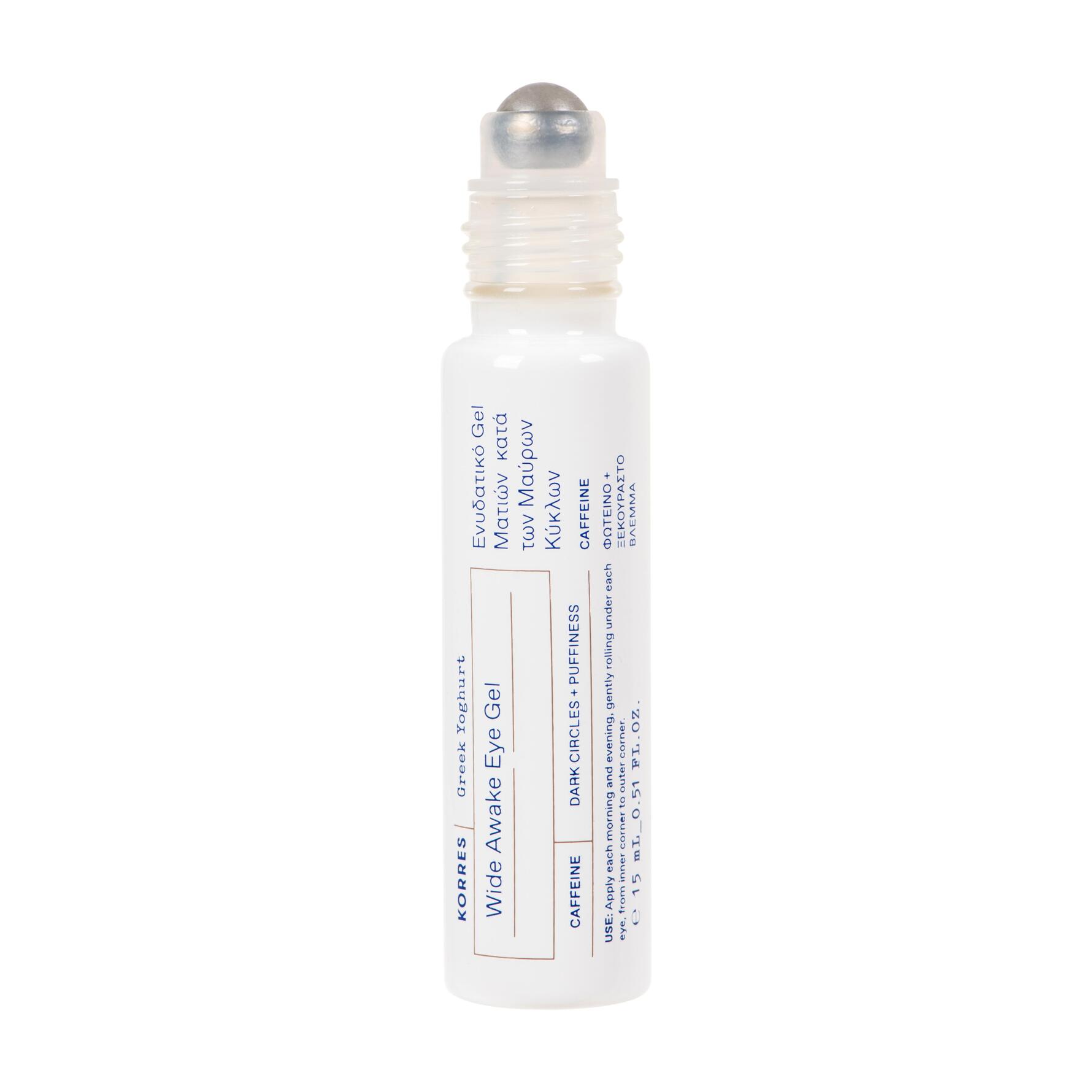 Korres Greek Yoghurt Wide Awake Eye Gel Roller Uppljusande ögonserum Roll-on 15 ml