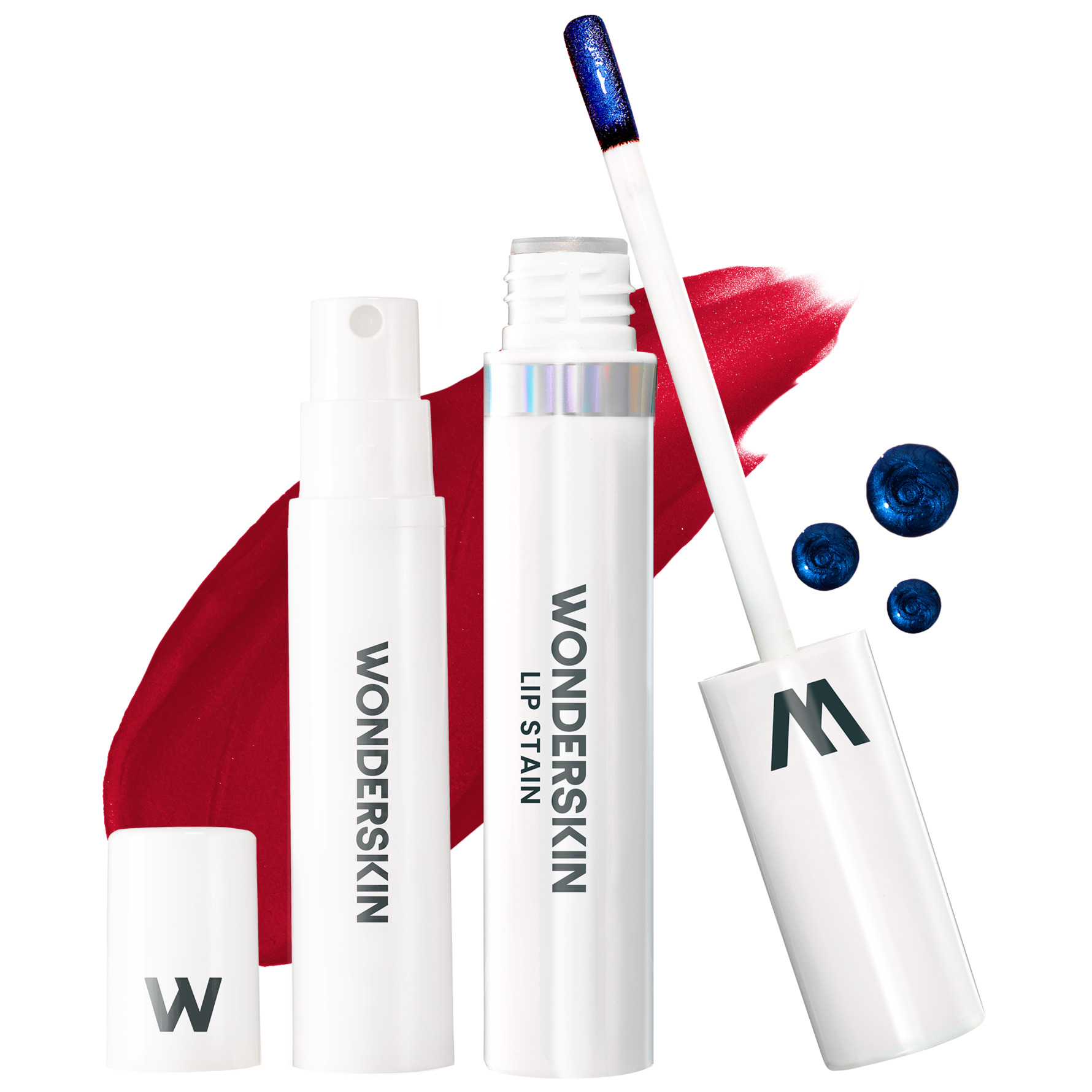 WONDERSKIN Wonder Blading Lip Stain Kit peeling læbestift + aktiveringsspray Skygge Burgundy Red