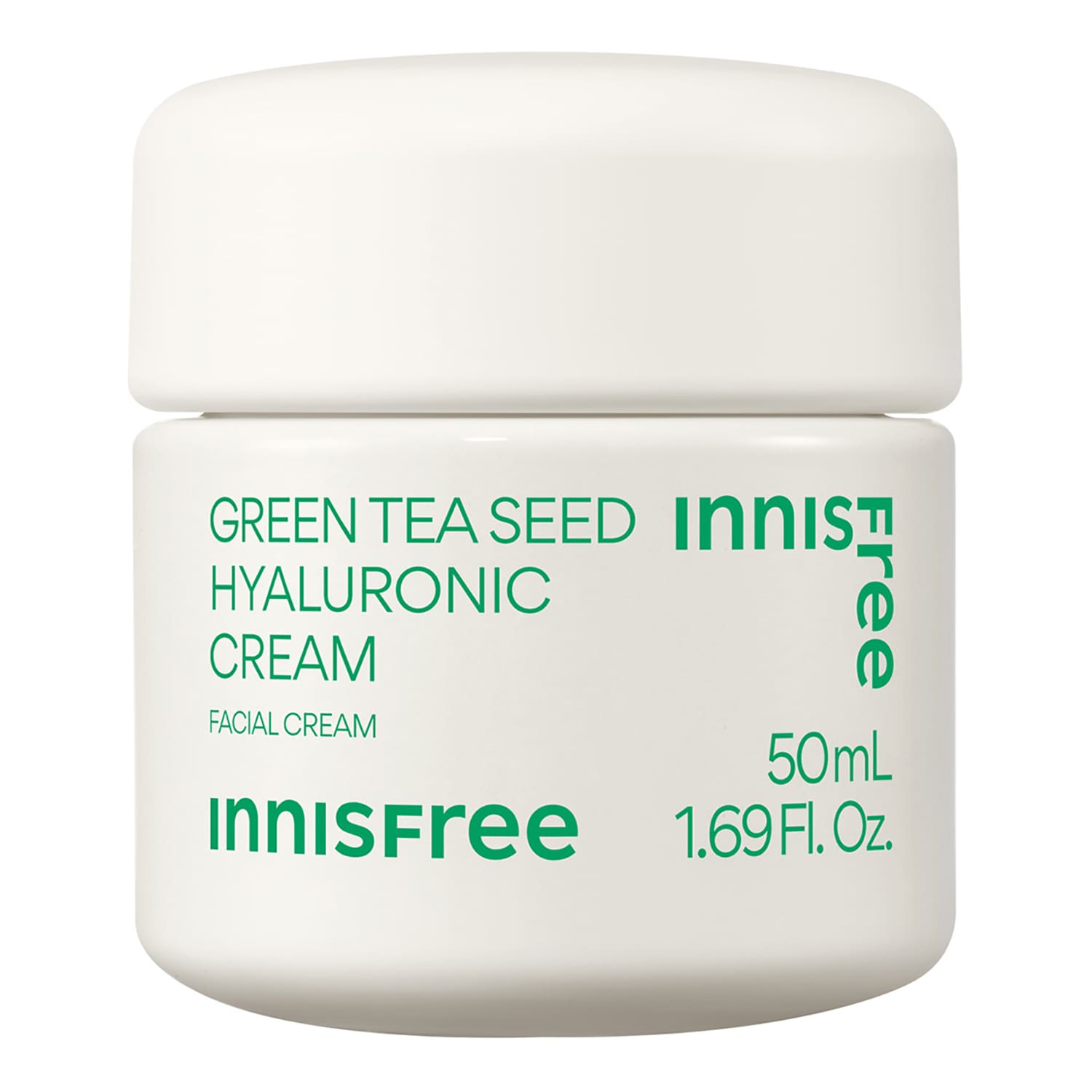 innisfree Green Tea Seed Hyaluronic Cream Fugtgivende ansigtscreme har en beroligende virkning 50 ml