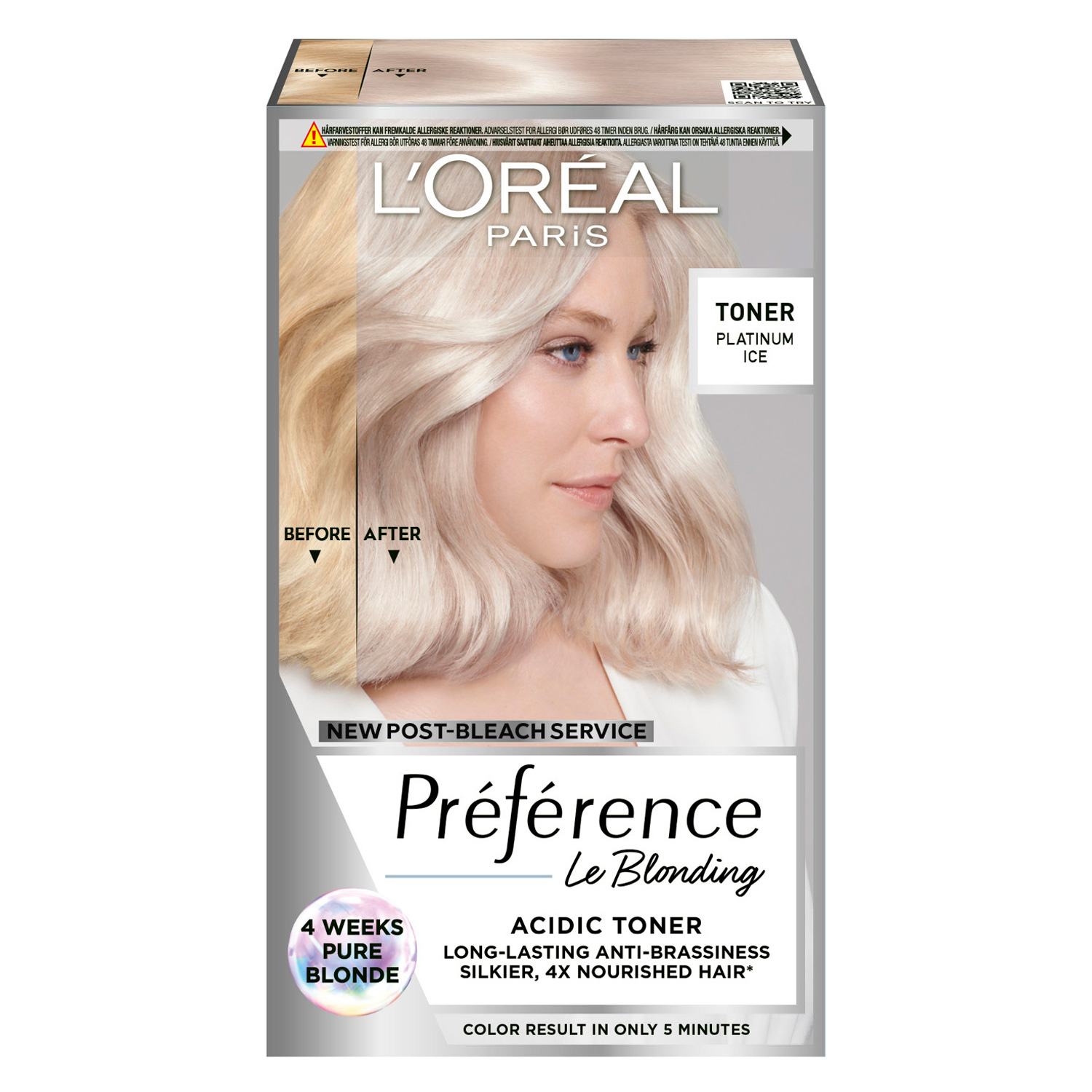L'Oréal Paris Préférence Le Blonding Toner Platinum Ice 1pcs
