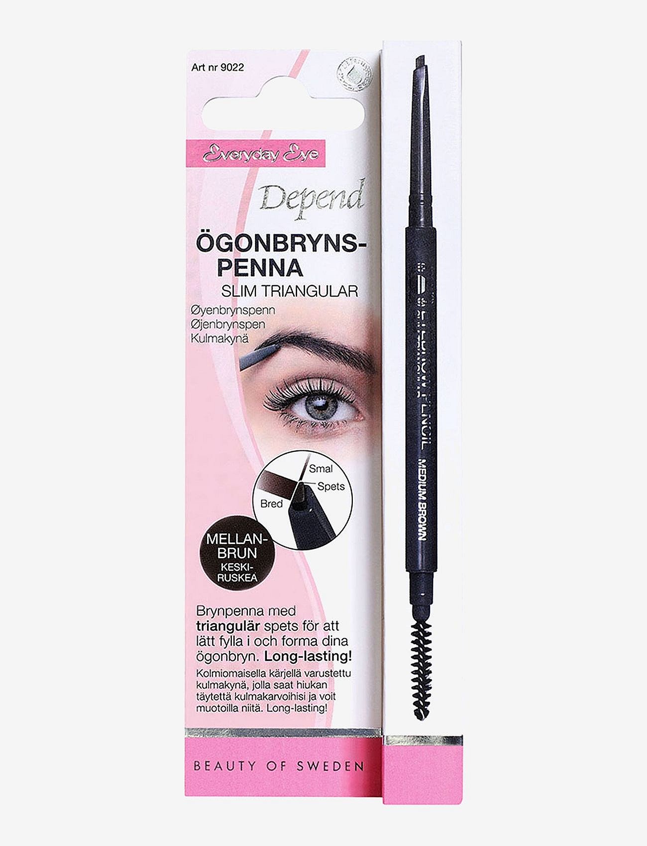 Depend Cosmetic Ögonbrynspenna Slim Triang. Mellanbrun - Brown - ONE SIZE
