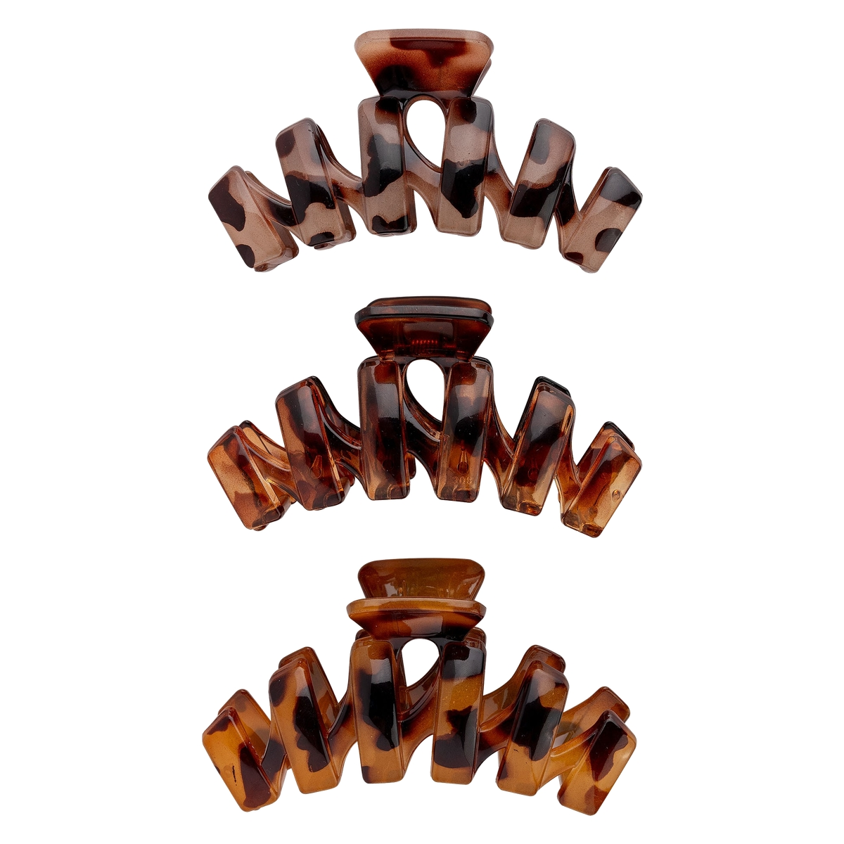 Brushworks Tortoiseshell Claw Clips - 3 Pack