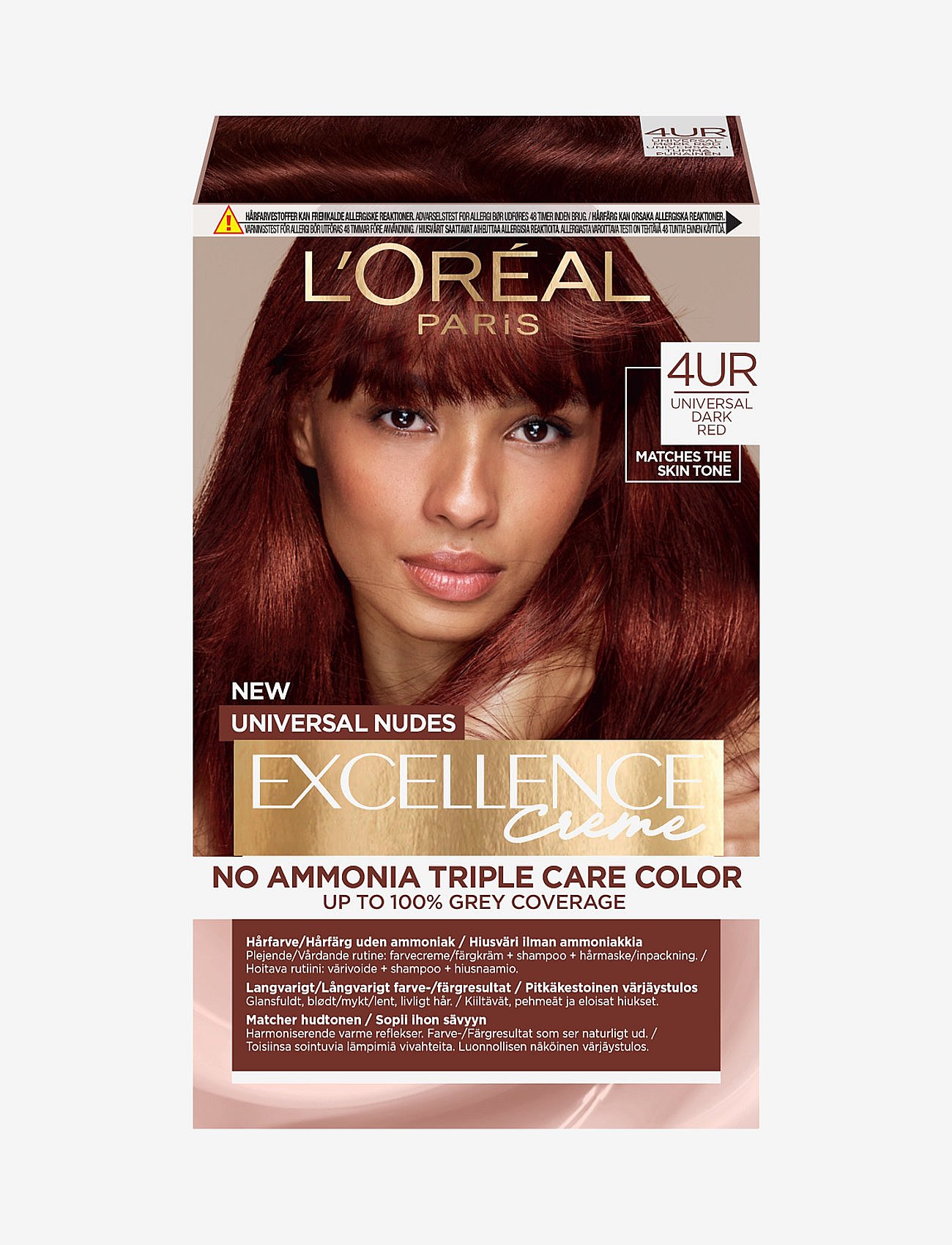 Loreal Paris Excellence Crème Universal Nudes Hair Color 4UR Universal Dark Red