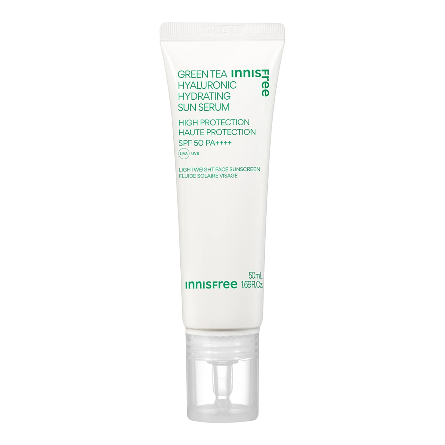 innisfree Green Tea Hyaluronic Sun Serum Fuktgivande skyddsvätska med lugnande egenskaper SPF 50+ 50 ml