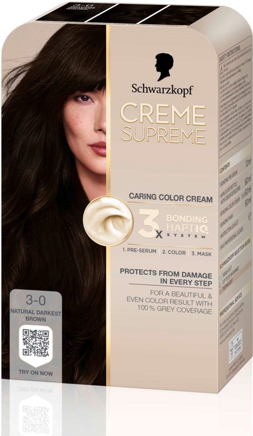 Schwarzkopf Creme Supreme 3-0 Natural Darkest Brown 60 ml