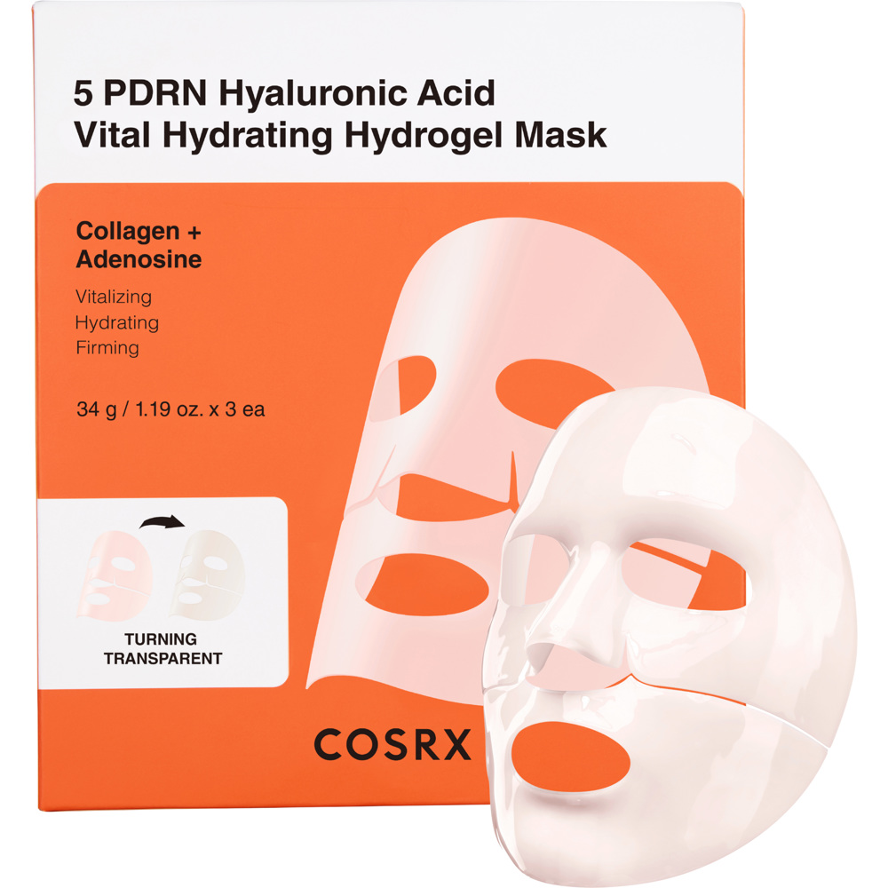 COSRX 5 PDRN Hyaluronic Acid Vital Hydrating Hydrogel Mask 3-pack (3x34 g)