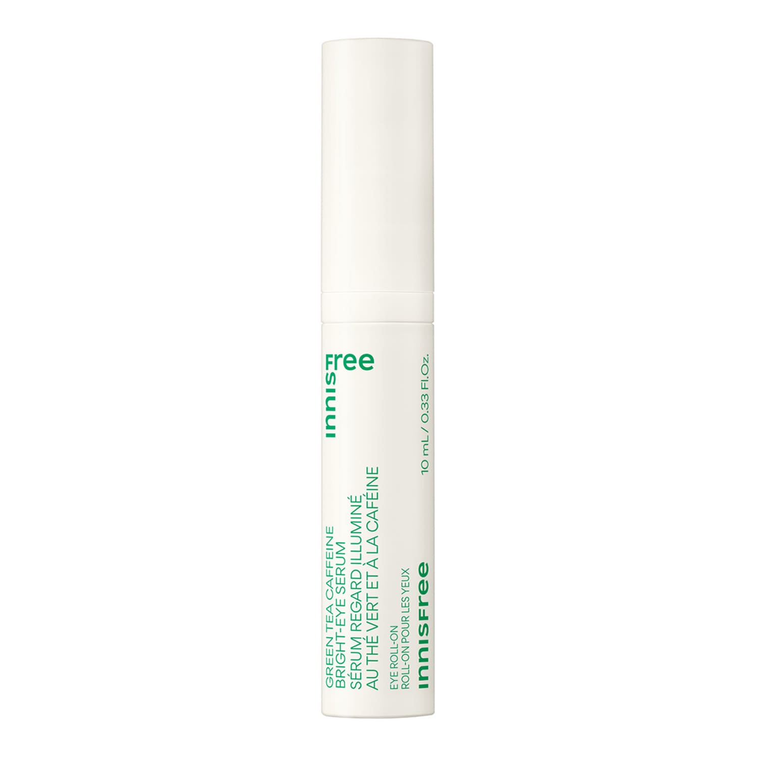innisfree Green Tea Caffeine Bright-Eye Serum Avkylande ögonroll-on för att behandla svullnad och mörka ringar 10 ml
