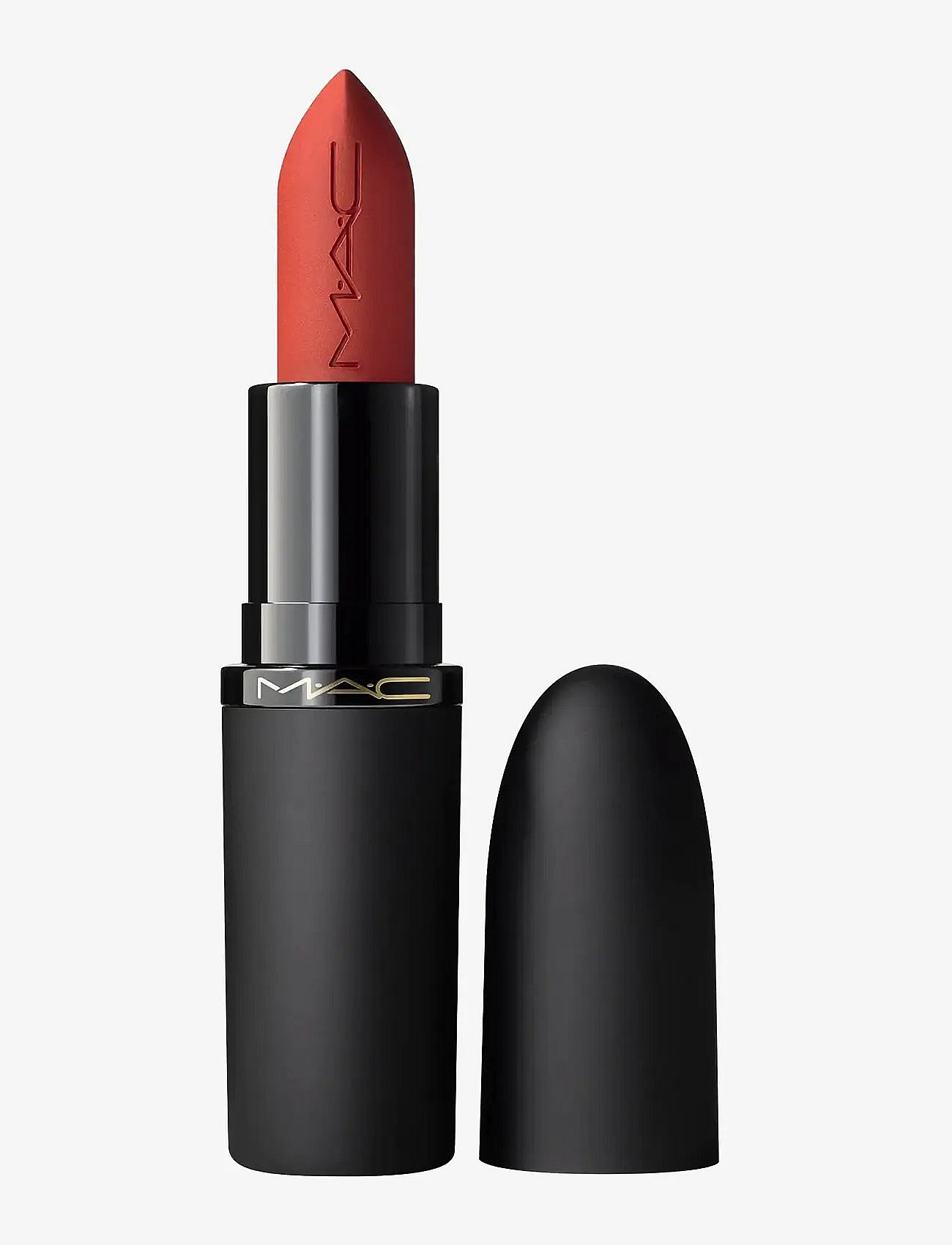 MAC Cosmetics Powder Kiss Hazy Matte mattahuulipuna sävy Devoted To Chili 3.5 g