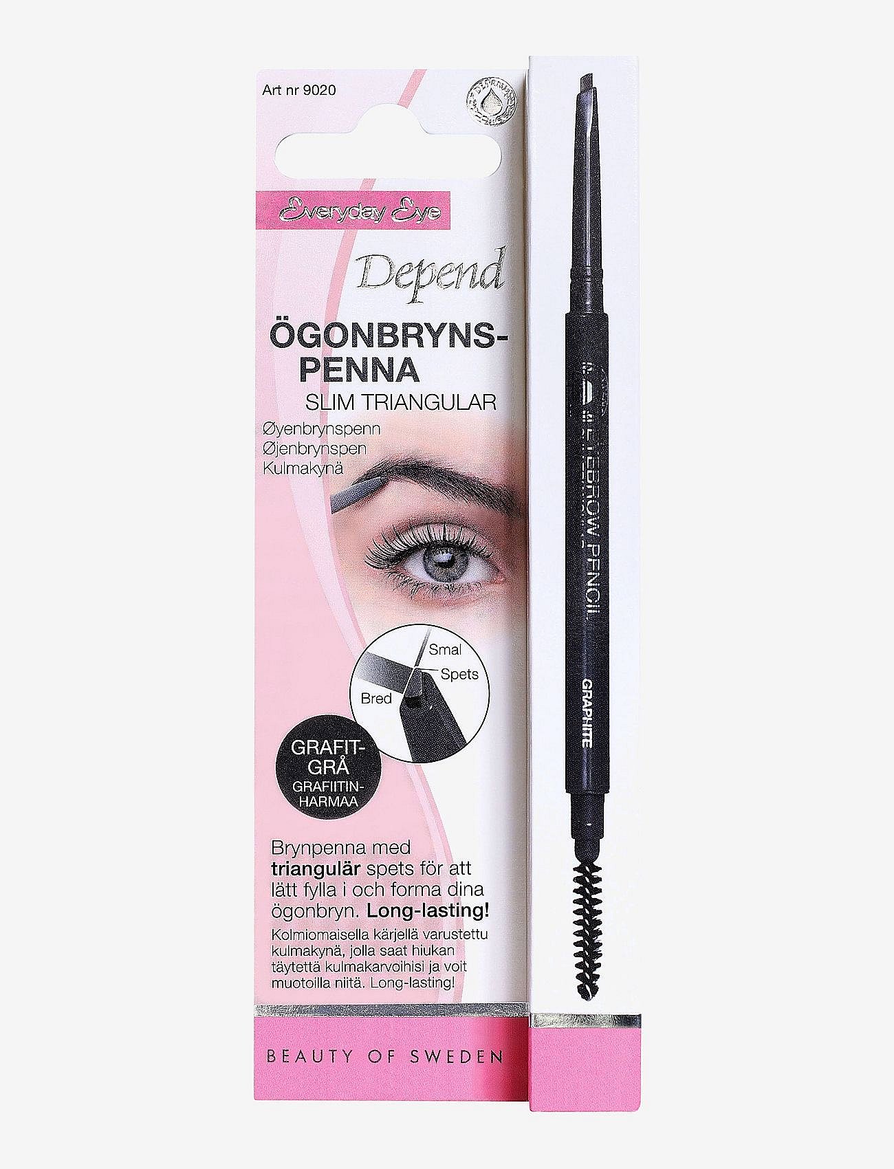 Depend Cosmetic Ögonbrynspenna Slim Triang. Grafitgrå - Nude - ONE SIZE