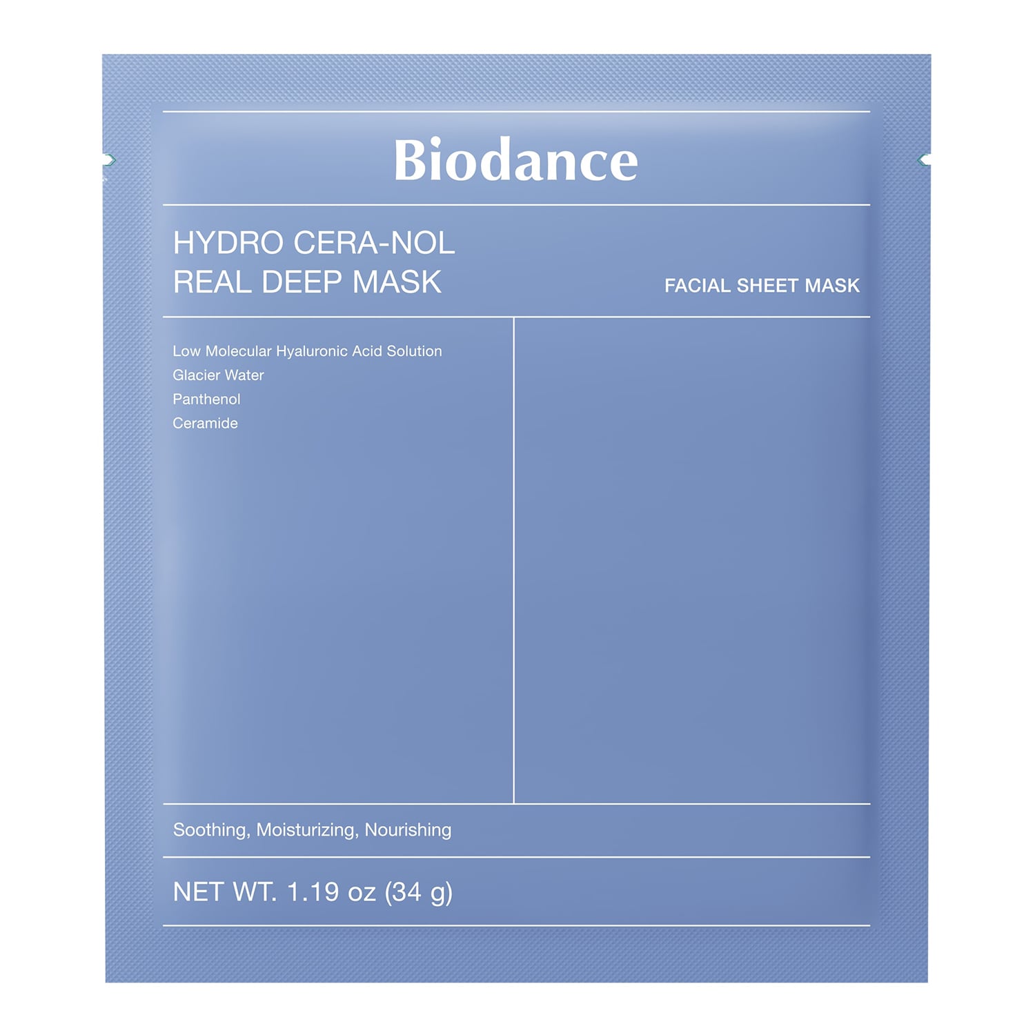 Biodance Hydro Cera-nol Real Deep Mask Återfuktande ansiktsmask med lugnande egenskaper 34 g