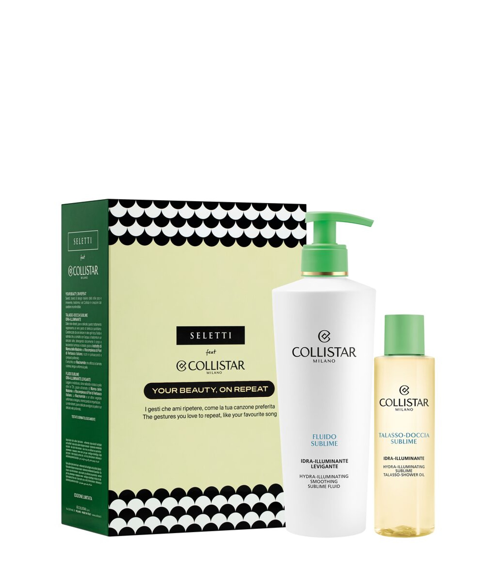 Collistar Giftset Deep Moisturizing Fluid 400 ml Hydra-Illuminating: Sublime Fluid 400 ml + Sublime Talasso Shower Oil 100 ml Kroppsvårdsset