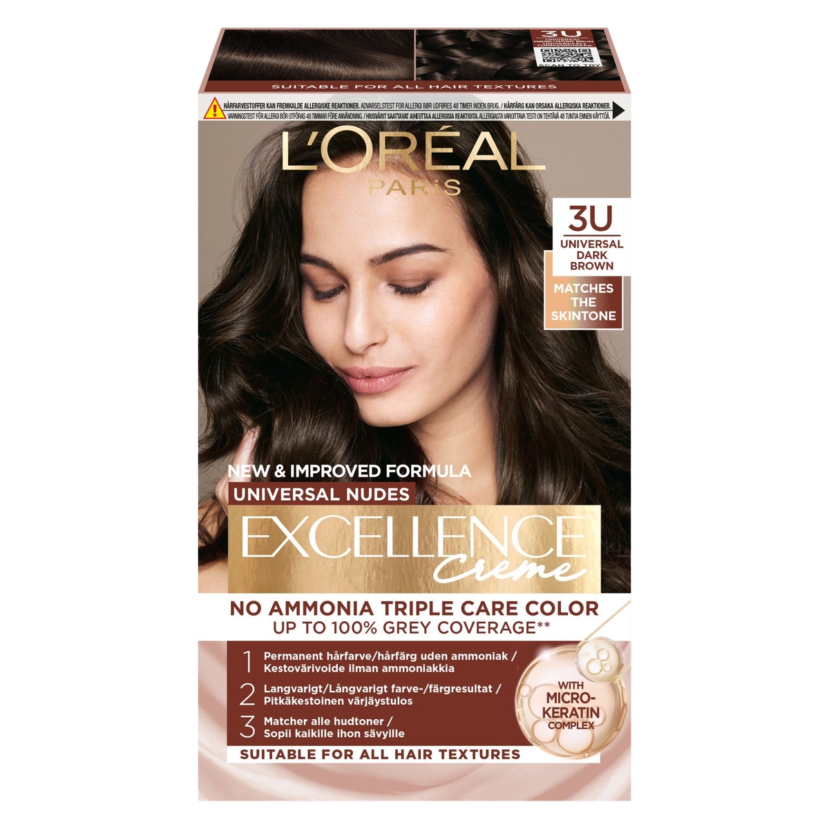 Loreal Paris Excellence Creme Universal Nudes 3U Universal Dark Brown